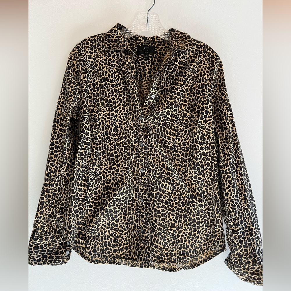 J. Crew Slim Fit Leopard Print Button Down